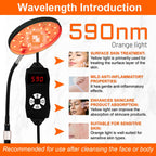 Arikashin Red Light Therapy Lamp for Face- Facial and Body Treatment with Adjustable Height Stand, 120 LEDs, 660nm, 850nm, 940nm