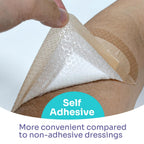 Silicone Super Absorbent Dressing for Heavy Exudate Wound 10 Pack, FSA or HSA 5 X 5 Gentle Boder Adhesive Bandages for Wound Car