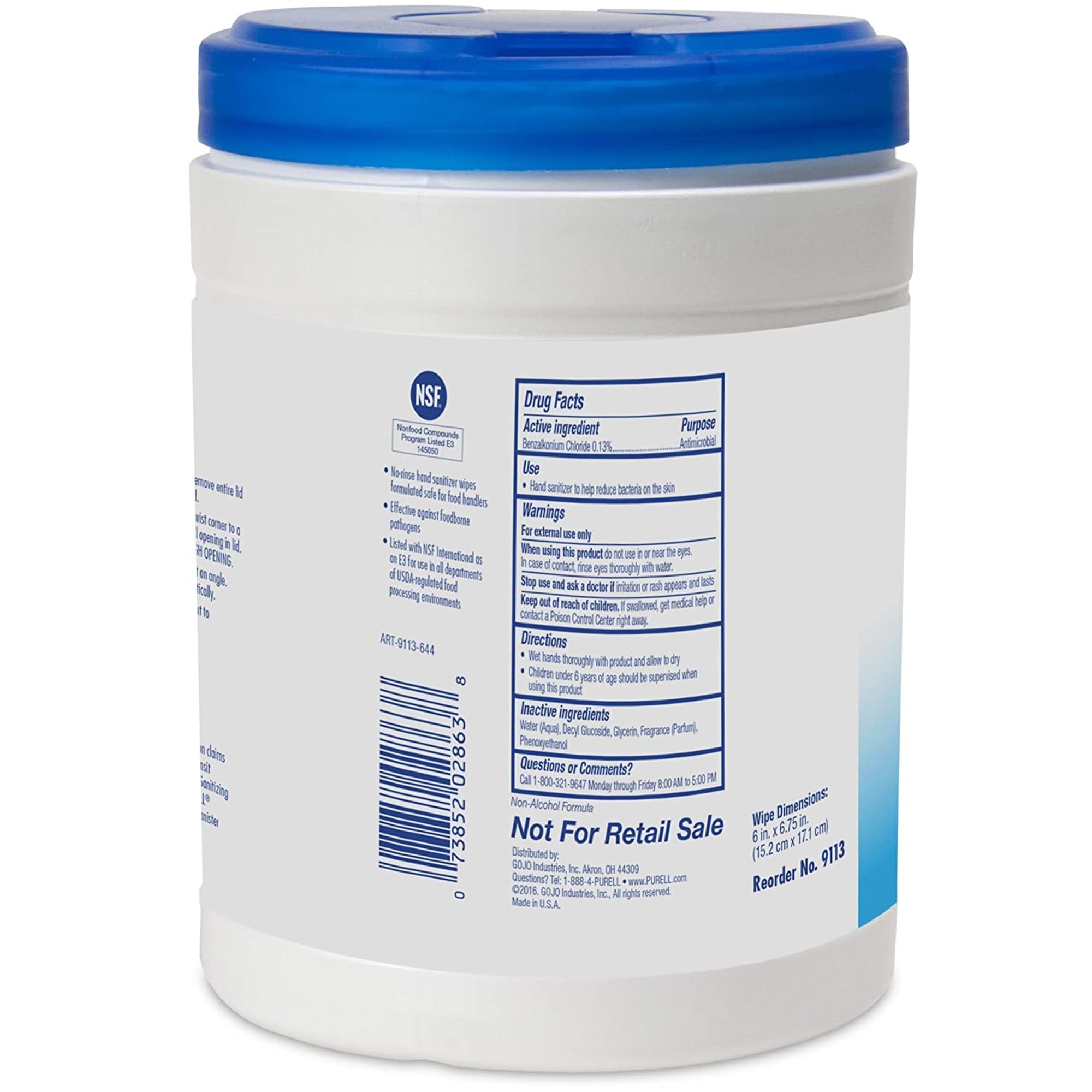 PURELL Hand Sanitizing Wipes, Fresh Citrus Scent, 270 Count Alcohol-free formula Sanitizing Wipes in Eco-Fit Canister (Case of 6