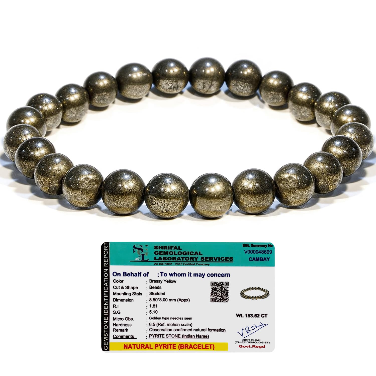 Simply Vedic Pyrite Stone Bracelet  Money Magnet & Wealth Attraction Crystal Jewelry  Natural Healing Crystal For Prosperity, 