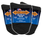 Extra Wide Medical (Diabetic) Quarter Sock (Pack of 3), Made in USA (Medium, Black)