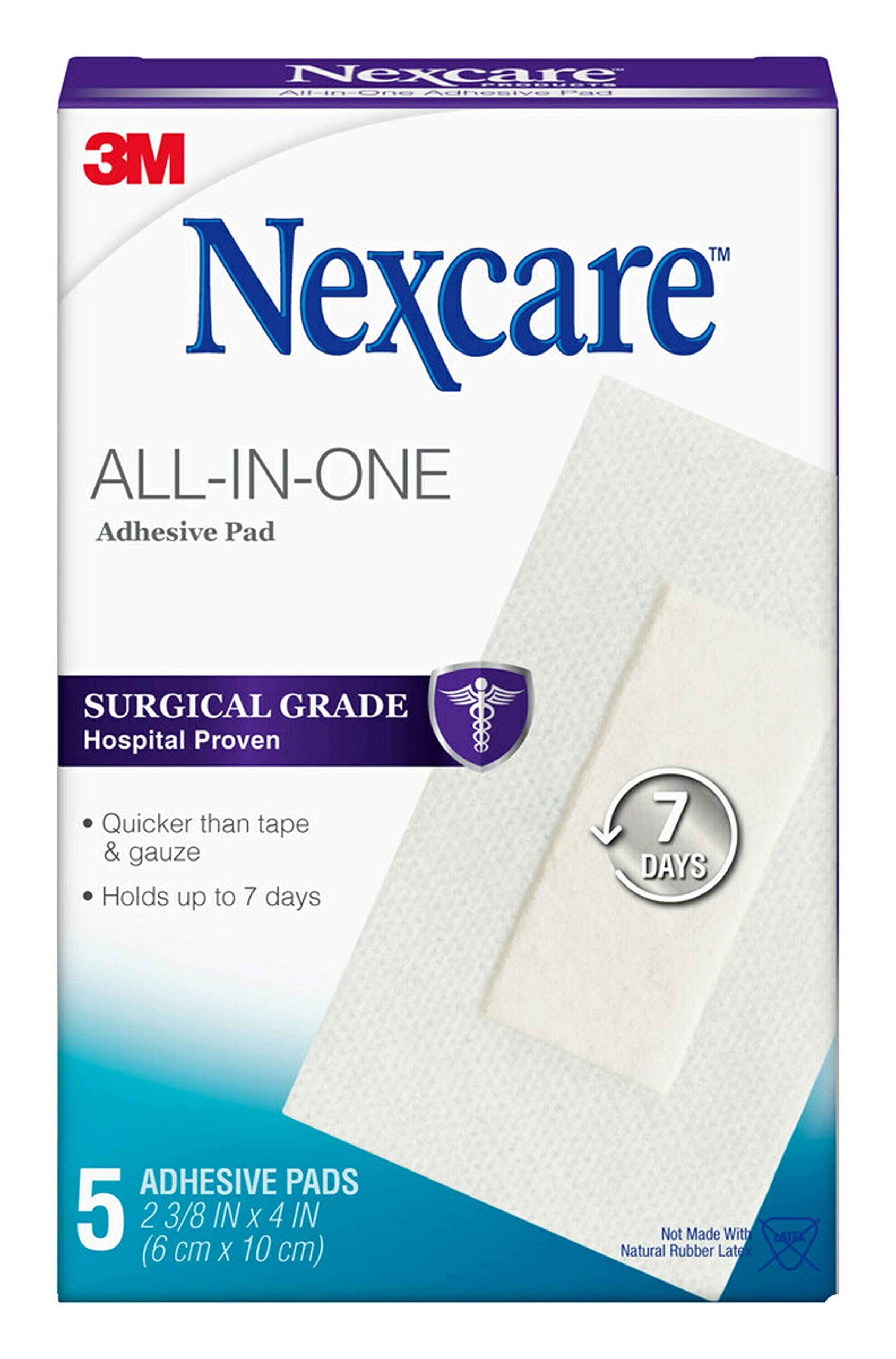 Nexcare All-In-One Adhesive Pads, 2.375 x 4 in, 5 Count