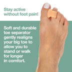ZenToes Gel Toe Separators for Overlapping Toes, Bunions, Big Toe Alignment, Corrector and Spacer - 4 Pack (Beige)