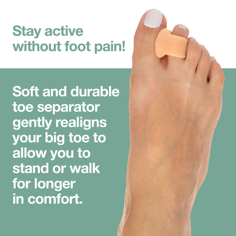 ZenToes Gel Toe Separators for Overlapping Toes, Bunions, Big Toe Alignment, Corrector and Spacer - 4 Pack (Beige)