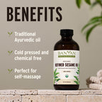 Banyan Botanicals Sesame Oil - Organic & Refined Sesame Oil for Skin, Body, Hair & More - Multiple Sizes - 16 oz - Non GMO Susta