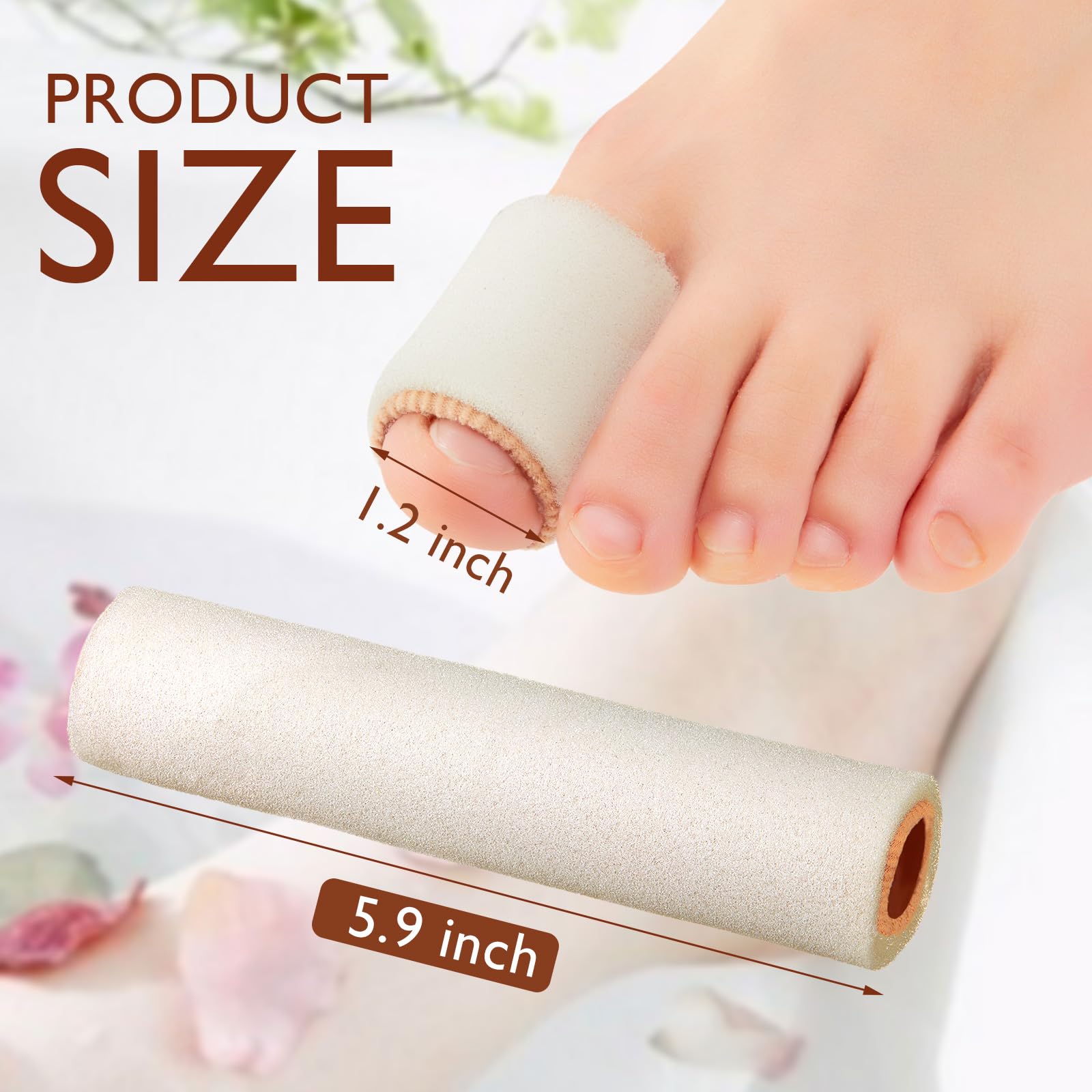 6 Pieces Foam Toe Sleeves Foam Tube Toe Protectors Toe Bandages for Toe Foam Sleeve or Toe for Bunion, Hammer Toe, Callus Corn,