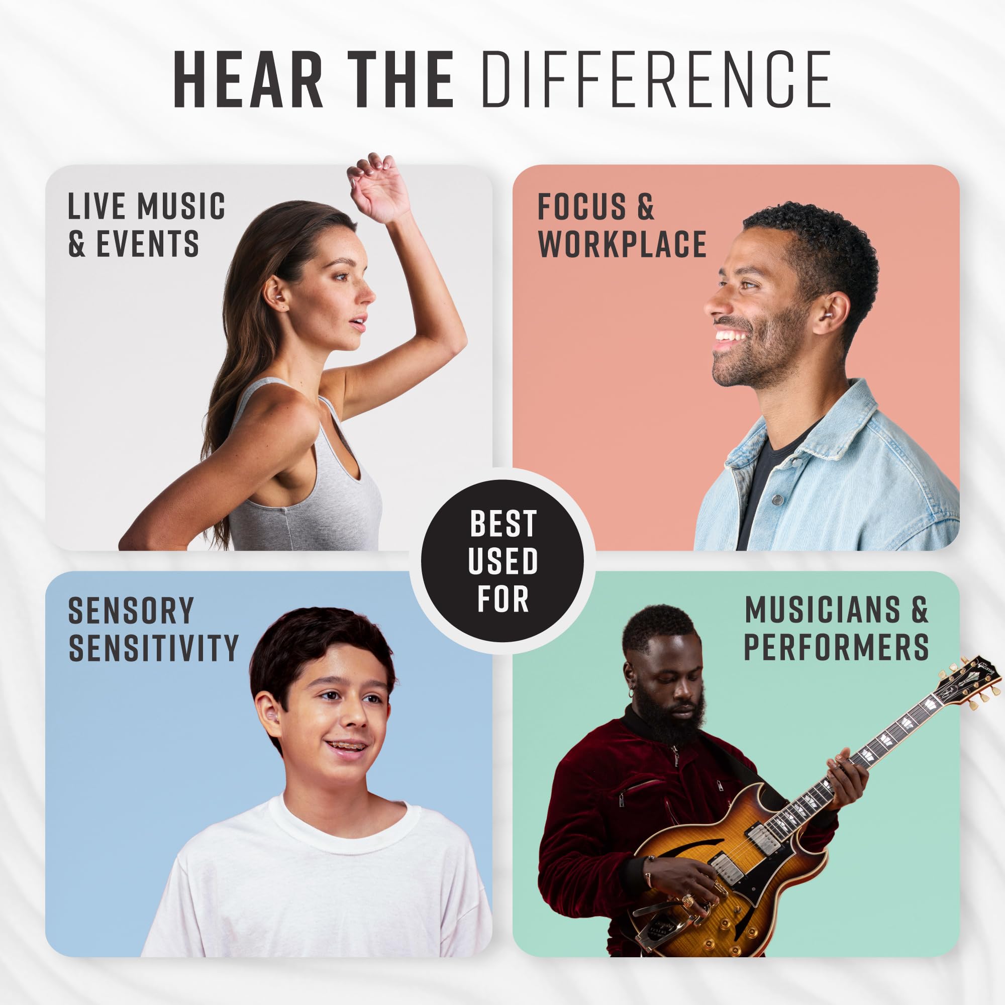 Vibes High Fidelity Ear Plugs - Invisible Earplugs for Music Concerts, Musicians, Motorcycles, Airplanes, Raves, and Work - Nois