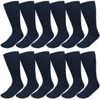 Falari Physicians Approved Diabetic Socks Crew Unisex 3, 6 or 12-Pack (13-15, 12 Pairs Navy)