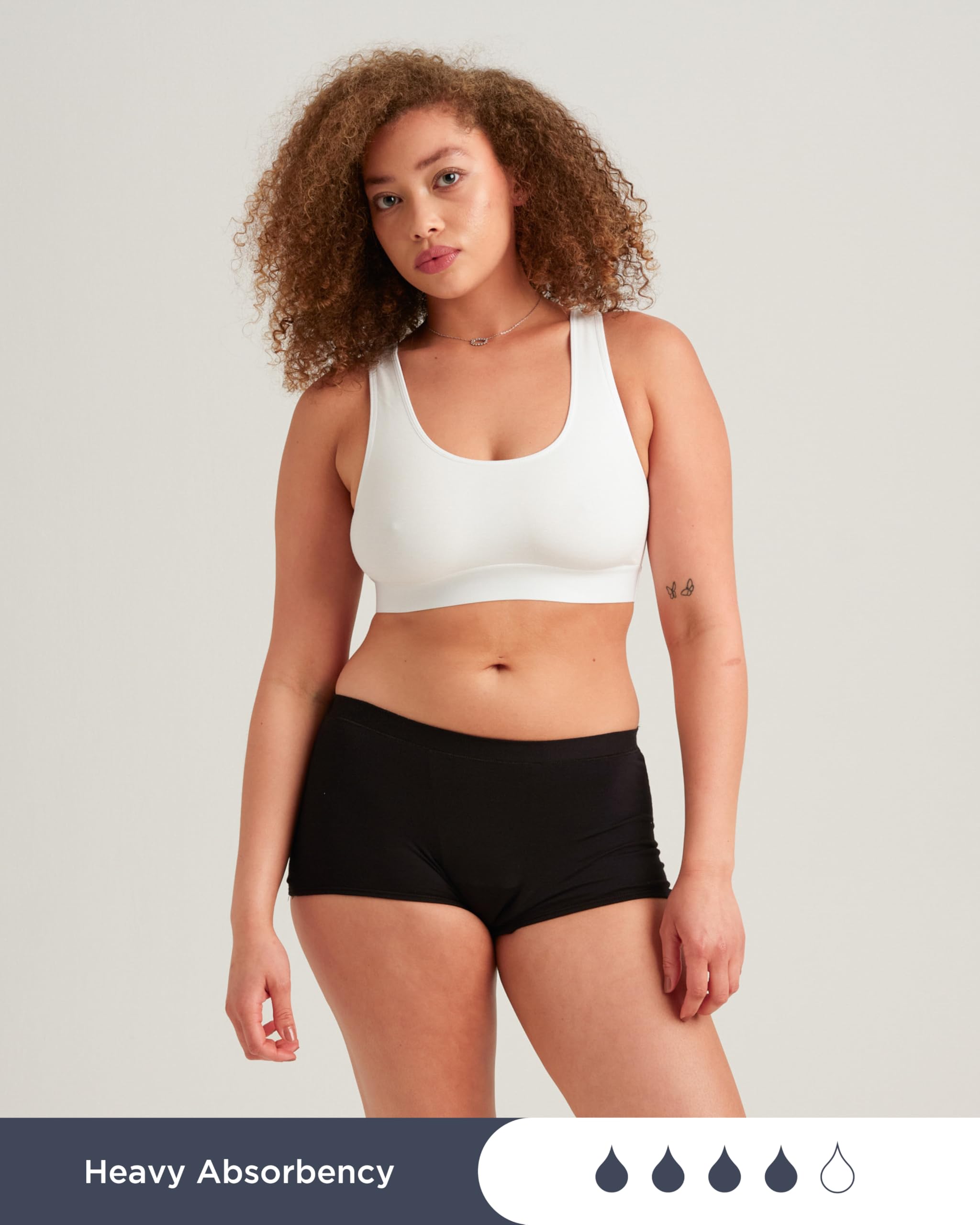Saalt Comfort Modal Boyshort Period Underwear - Heavy Absorbency - Comfortable, Thin, and Keeps You Dry from All Leaks (X-Small,