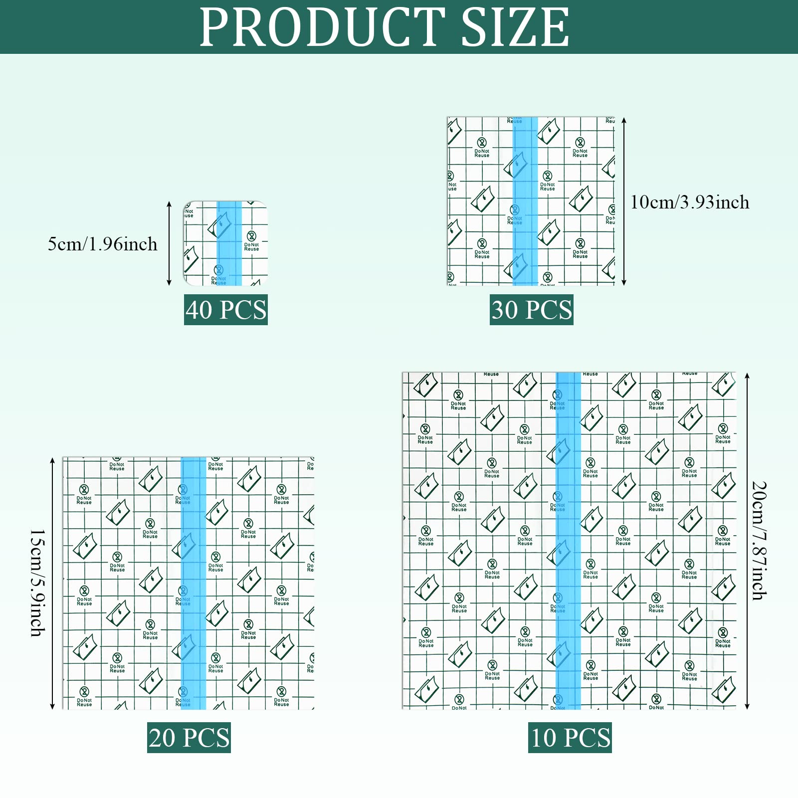 BBTO 100 Pieces Transparent Stretch Adhesive Bandage Waterproof Clear Protective Shower Patch Film Cover Bandages Tattoo Cover u