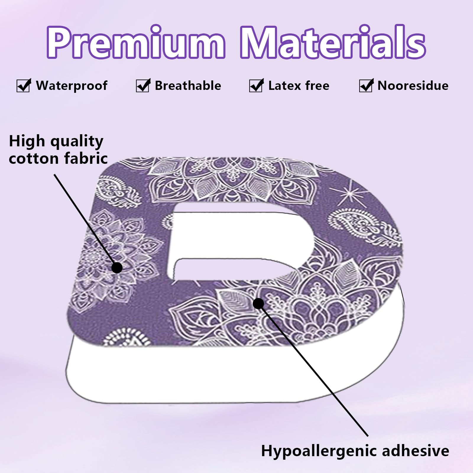20 Pcs Adhesive Patches Compatible for Omnipod 5, Waterproof & Breathable CGM Overpatches, Pre-Cut Sensor Covers for Continuous