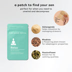 The Good Patch Relax Patches, to Unwind and Decompress, Natural Patch with Ashwagandha, Ginger Root, Plant Powered Wearable Well