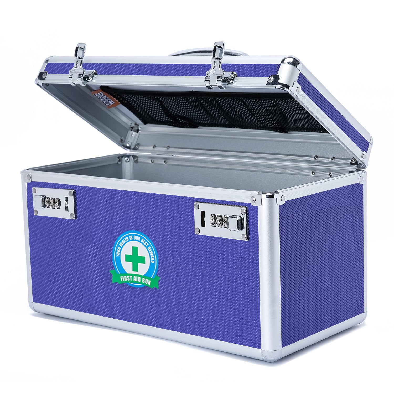 HEWEI WORKS Lockable Medication Box with Portable Storage Case, 14.2x 7.2x 8.2, Childproof Medicine Lock Organizer, Locked