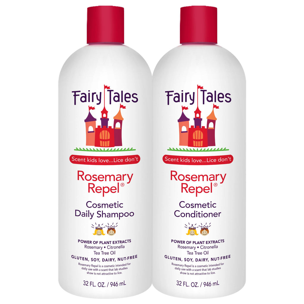 Fairy Tales Rosemary Repel Shampoo and Conditioner Duo - Kids Favorite Scent, Lice Deterrent (Pack of 2)