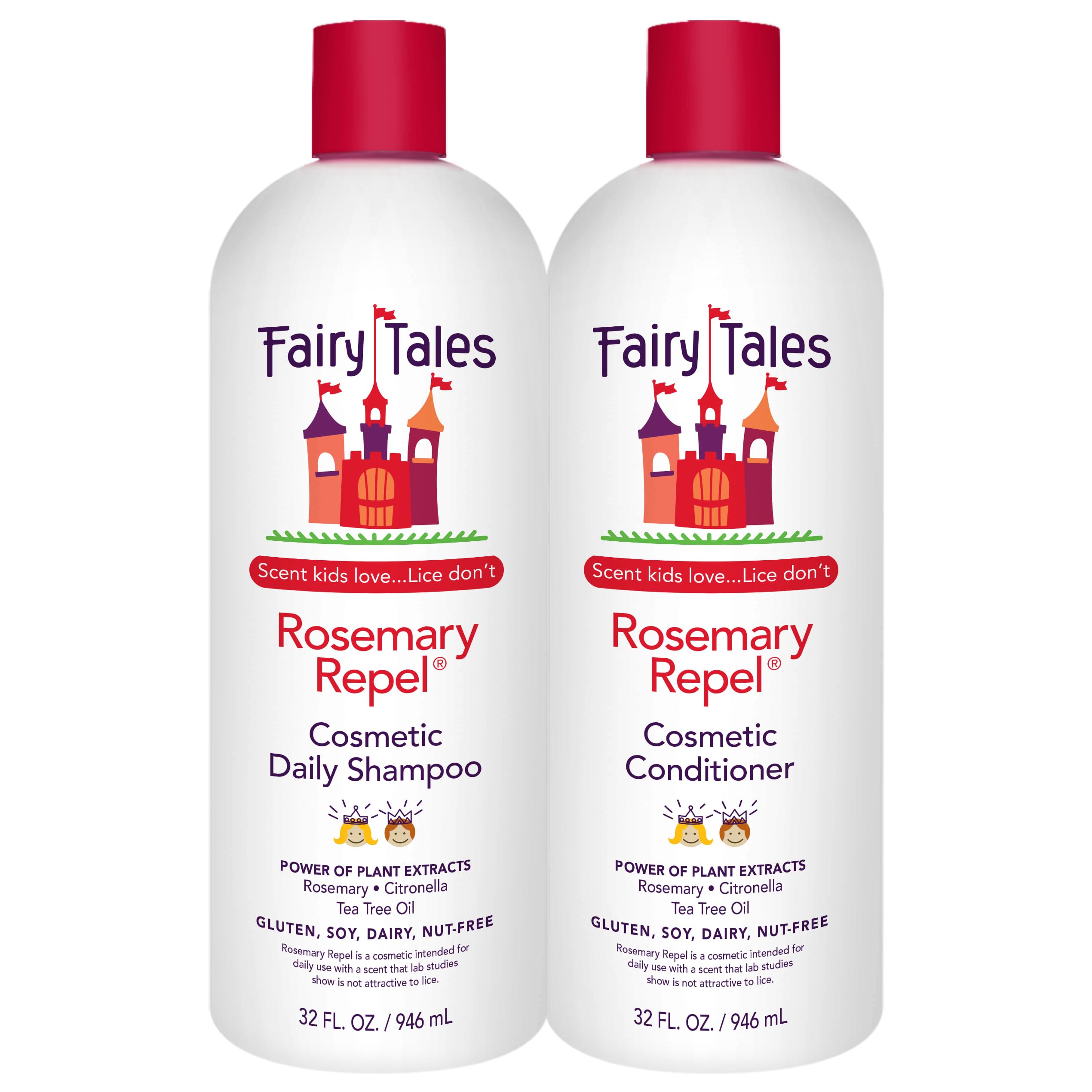 Fairy Tales Rosemary Repel Shampoo and Conditioner Duo - Kids Favorite Scent, Lice Deterrent (Pack of 2)