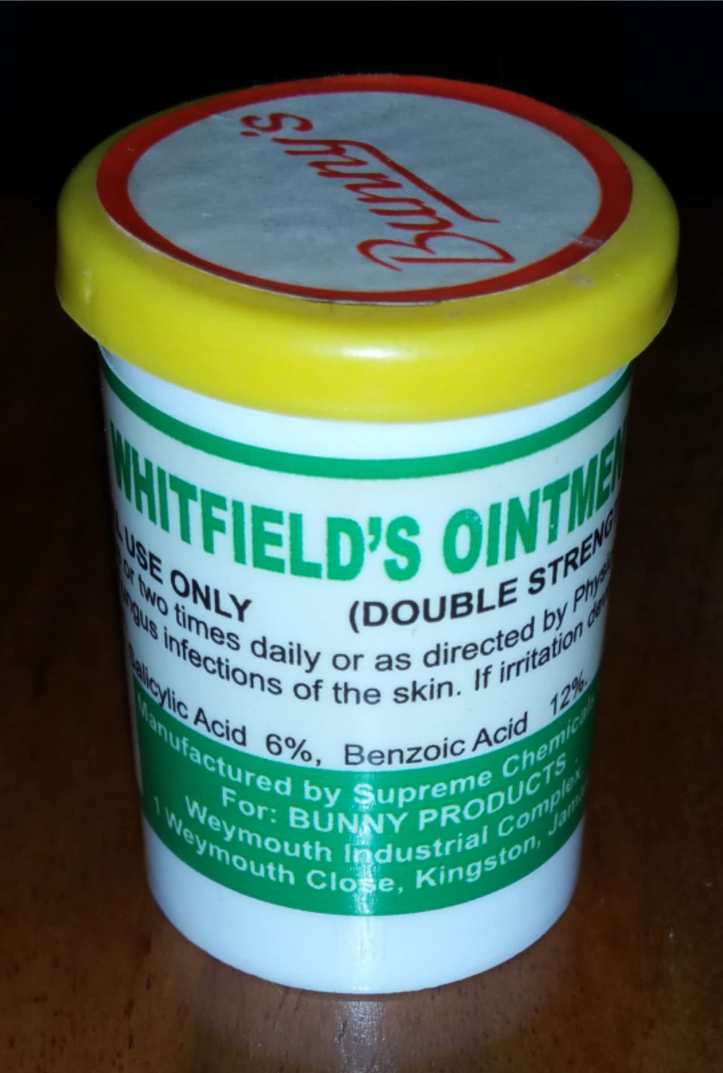 Bunnys Jamaican Whitfields Ointment 28g, Double Strength, Treatment for Fungus Infection of The Skin, White, 0.98 Ounce (Pack 