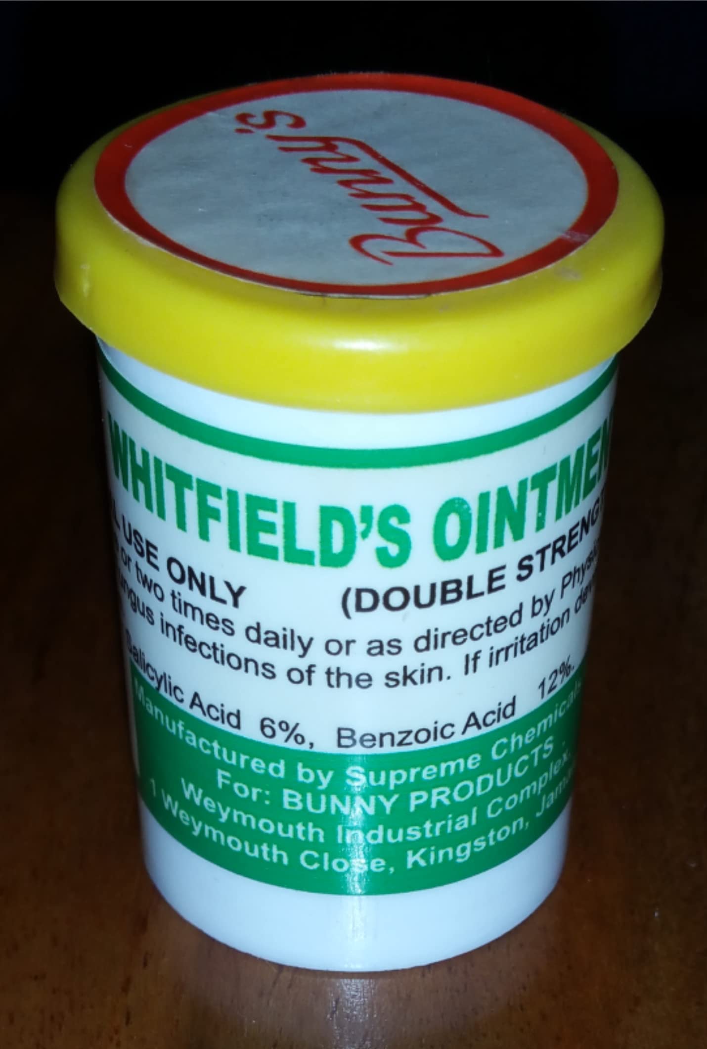 Bunnys Jamaican Whitfields Ointment 28g, Double Strength, Treatment for Fungus Infection of The Skin, White, 0.98 Ounce (Pack 
