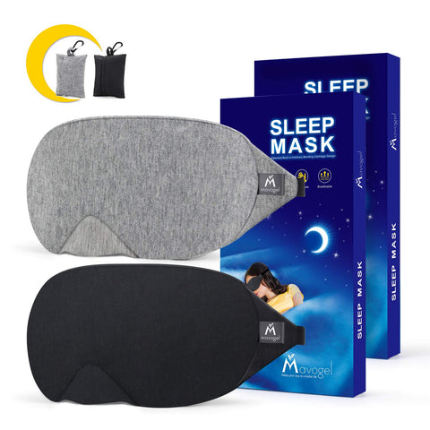 Mavogel Cotton Sleep Mask - Updated Design Light Blocking Sleep Mask, Soft and Comfortable Eye Blindfold for Men Women, Eye Mask