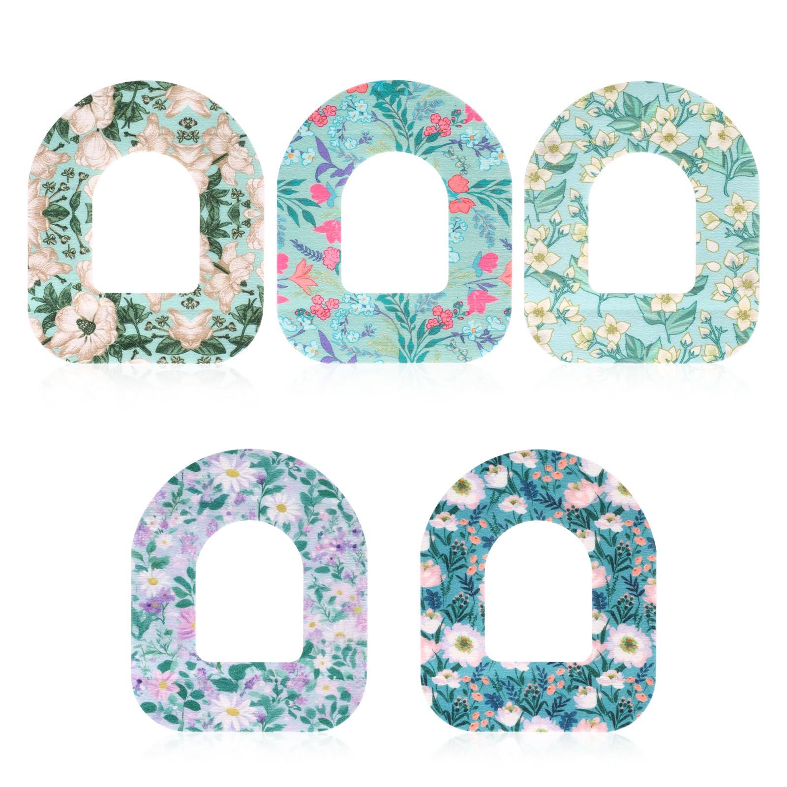 25pcs Adhesive Patches for Omnipod 5, Floral Style Sensor Patches Waterproof & Breathable CGM Overpatch Sensor Cover Compatible 