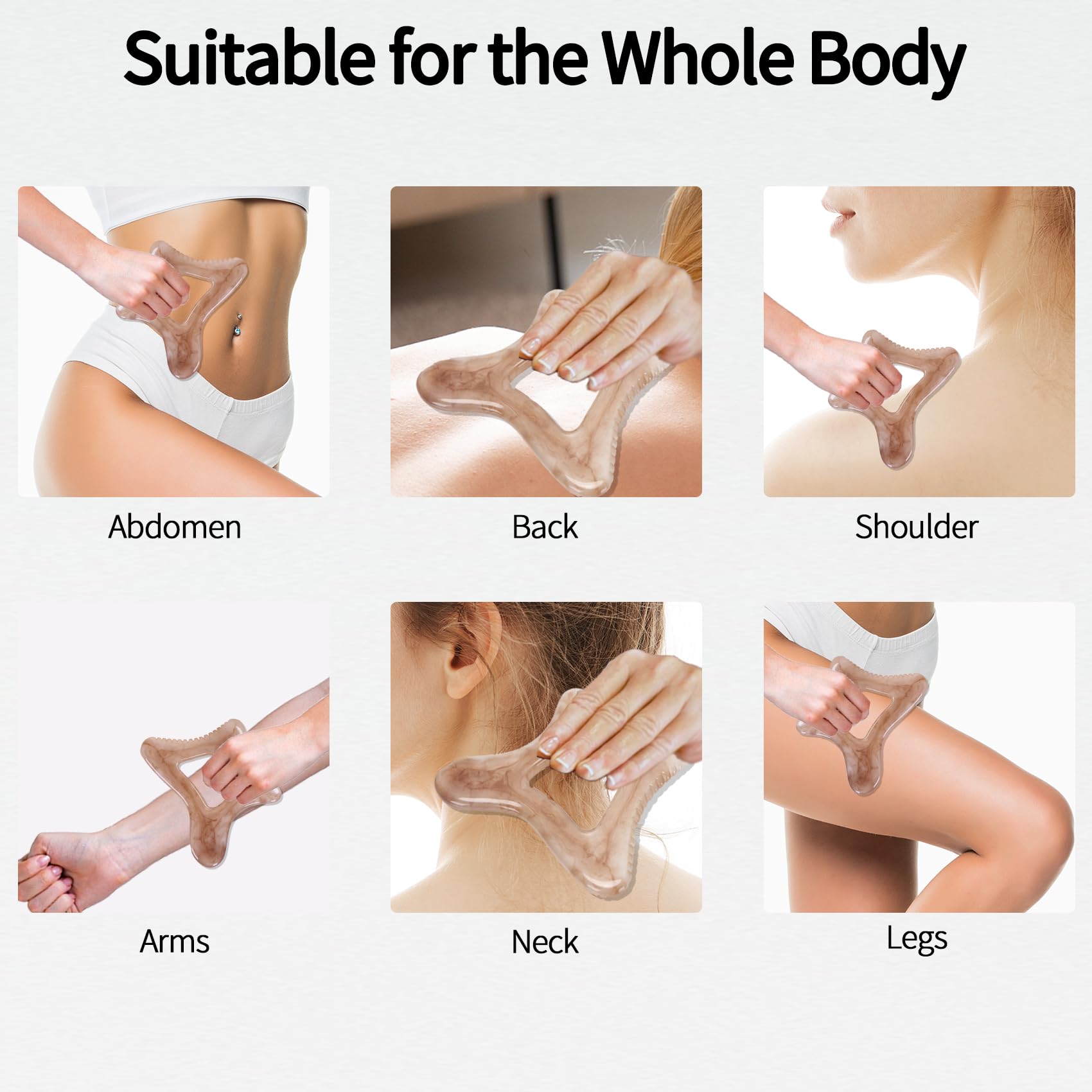 InfiniteRelax Body Gua Sha Tool Large Gua Sha Body Tool Cellulite Massage Tool (Resin) Lymphatic Drainage Tool Guasha Tool for F