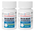 Mucus Relief Tablets by Geri-Care | Expectorant For Chest Congestion Relief | Guaifenesin 400mg | 100 Count Bottle | 2-Pack (Tot