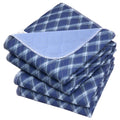 Non-Slip Bed Pads for Incontinence Washable (36 x 52|2 Pack), Waterproof Bed Pads, Navy Blue Grid, Bed Wetting Pads for Bed, Sof