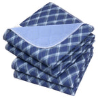 Non-Slip Bed Pads for Incontinence Washable (36 x 52|2 Pack), Waterproof Bed Pads, Navy Blue Grid, Bed Wetting Pads for Bed, Sof