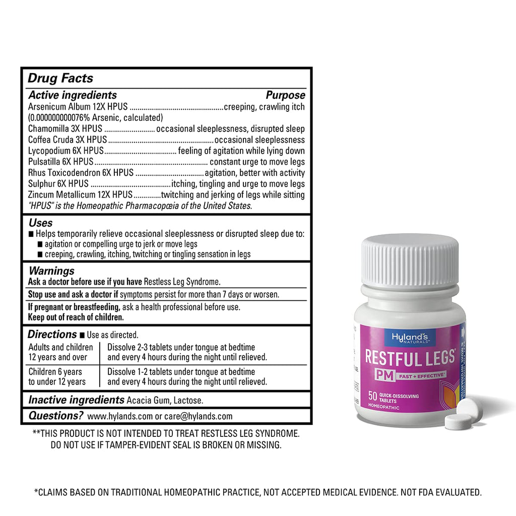 Hylands Restful Legs PM Tablets 50 ea (Pack of 3)