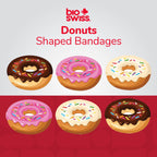 BioSwiss Bandages, Donut Shaped Self Adhesive Bandages, Latex Free Sterile Wound Care, Fun First Aid Kit Supplies for Kids, 50 C