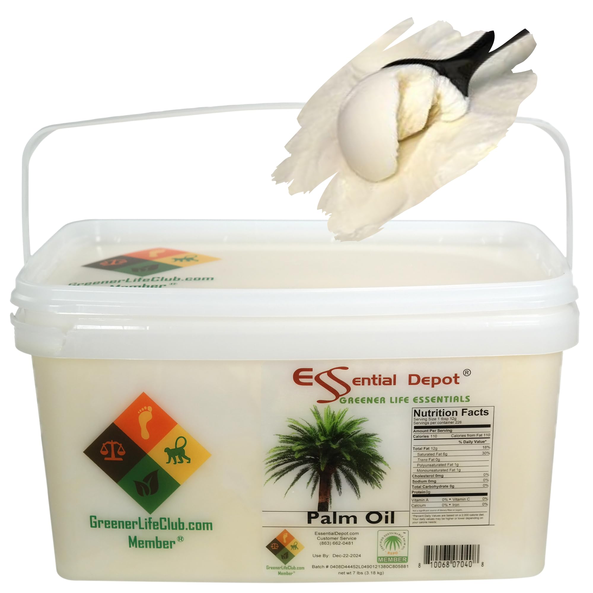Palm Oil - RSPO Certified - Sustainable - Food Safe - 7 lb - Greener Life Club Box