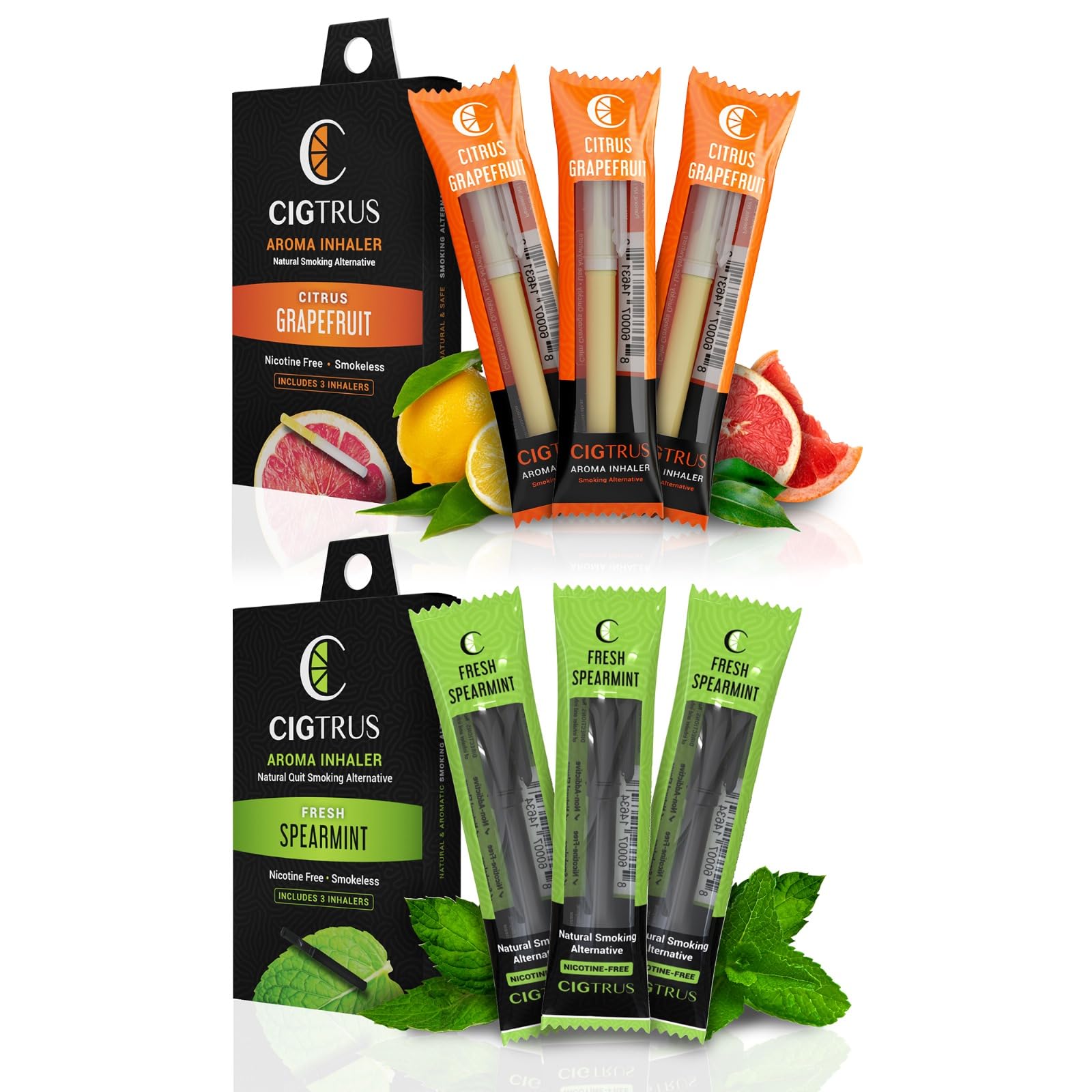Natural Nicotine-Free & Tobacco-Free Smoking Alternative (6-Piece) - Non-Electric Craving Relief, Quit Smoking Aid with Cigtrus 