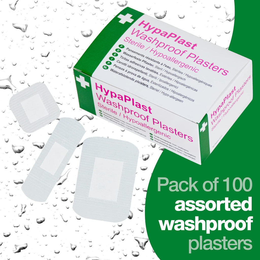 Safety First Aid Group HypaPlast Clear Washproof Assorted (Pack of 100)