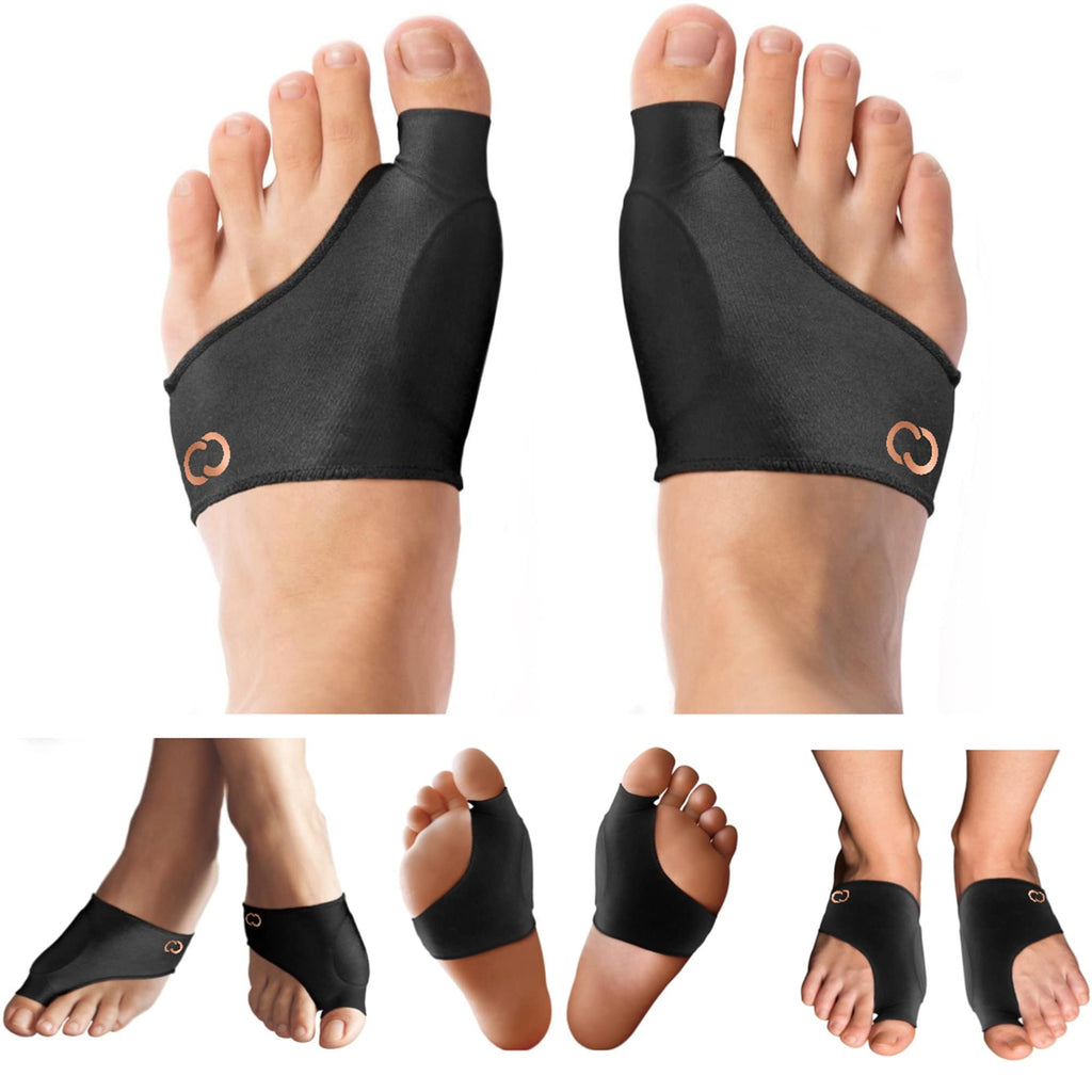 Copper Compression Bunion Corrector Relief Sleeve - Gel Cushion Pads - Copper Infused - Orthopedic Brace Big Toe Alignment - Hal