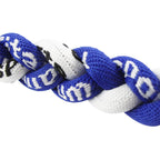 MapofBeauty 18 Fashion Three Braided Rope Sport Style Tornado Necklace (Royal Blue/White)