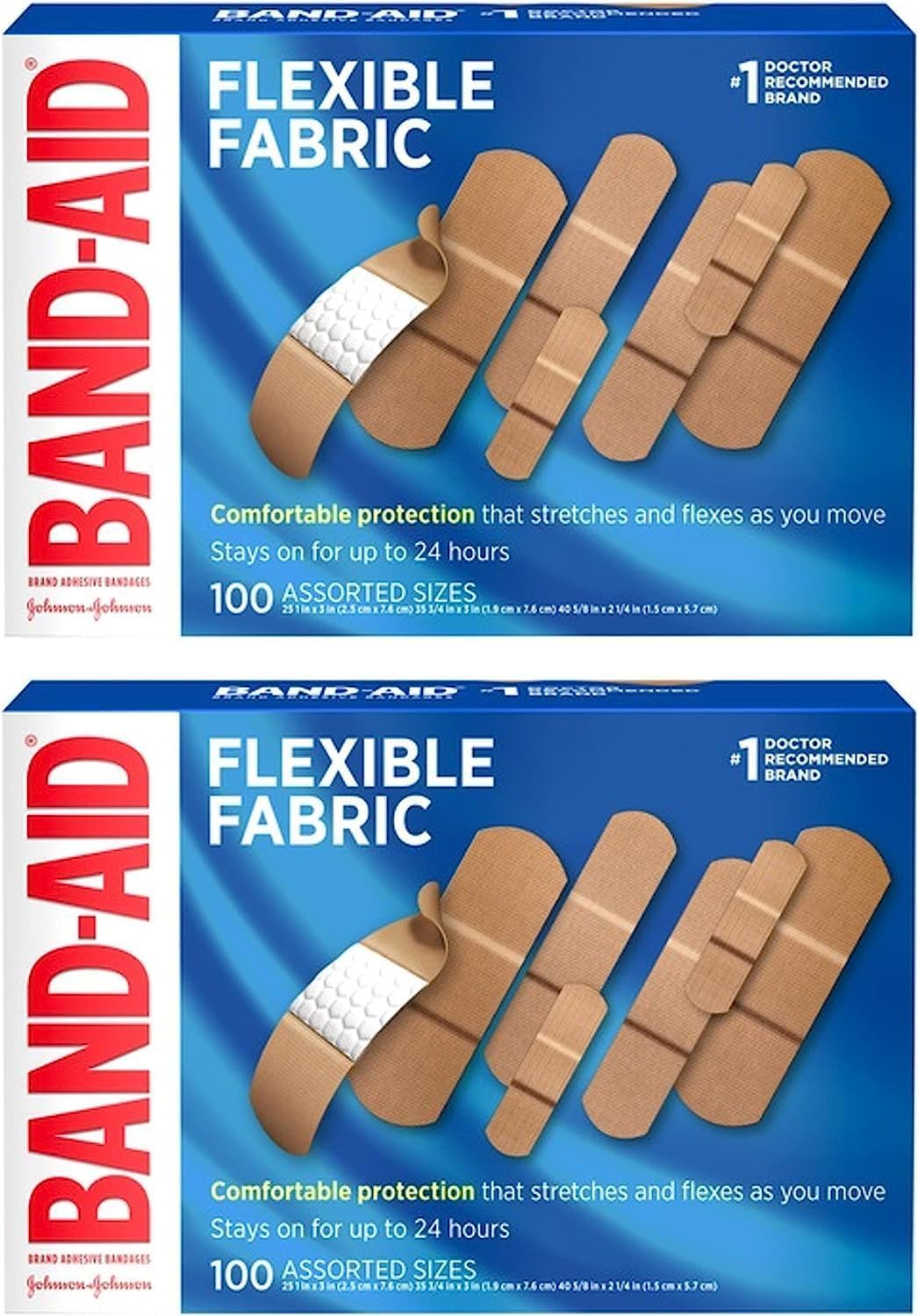 Band-Aid Brand Flexible Fabric Adhesive Bandages for Comfortable Flexible Protection & Wound Care of Minor Cuts, Scrapes, Wounds
