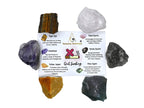 Crystals to Help Quit Smoking Manifestation, Set of 6 Amethyst, Tiger Eye, Yellow Jasper, Rose Quartz, Smoky Quartz and Moss Aga