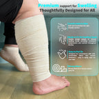 Beltwell Wide Compression Bandages With Velcro (4 Pack) Elastic Compression Wrap for Legs, Arms & Knees with Dual-Closure Design