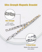 Jecanori Magnetic Bracelets for Women, Ultra Strength 3500 Gauss Magnet Bracelet, Mermaid Titanium Steel Bracelets Jewelry Gifts