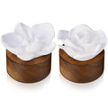 Acellegic 2 Pcs Flower Diffusers Phalaenopsis Rose Flower Ceramic Aromatherapy Essential Oil Passive Diffusers Non Electric Batt