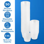 CareStock Disposable Medicine Cups [500 Count - 1 oz.] - Graduated Plastic Measuring Cups for Liquid & Dry Medication, Pills, Re