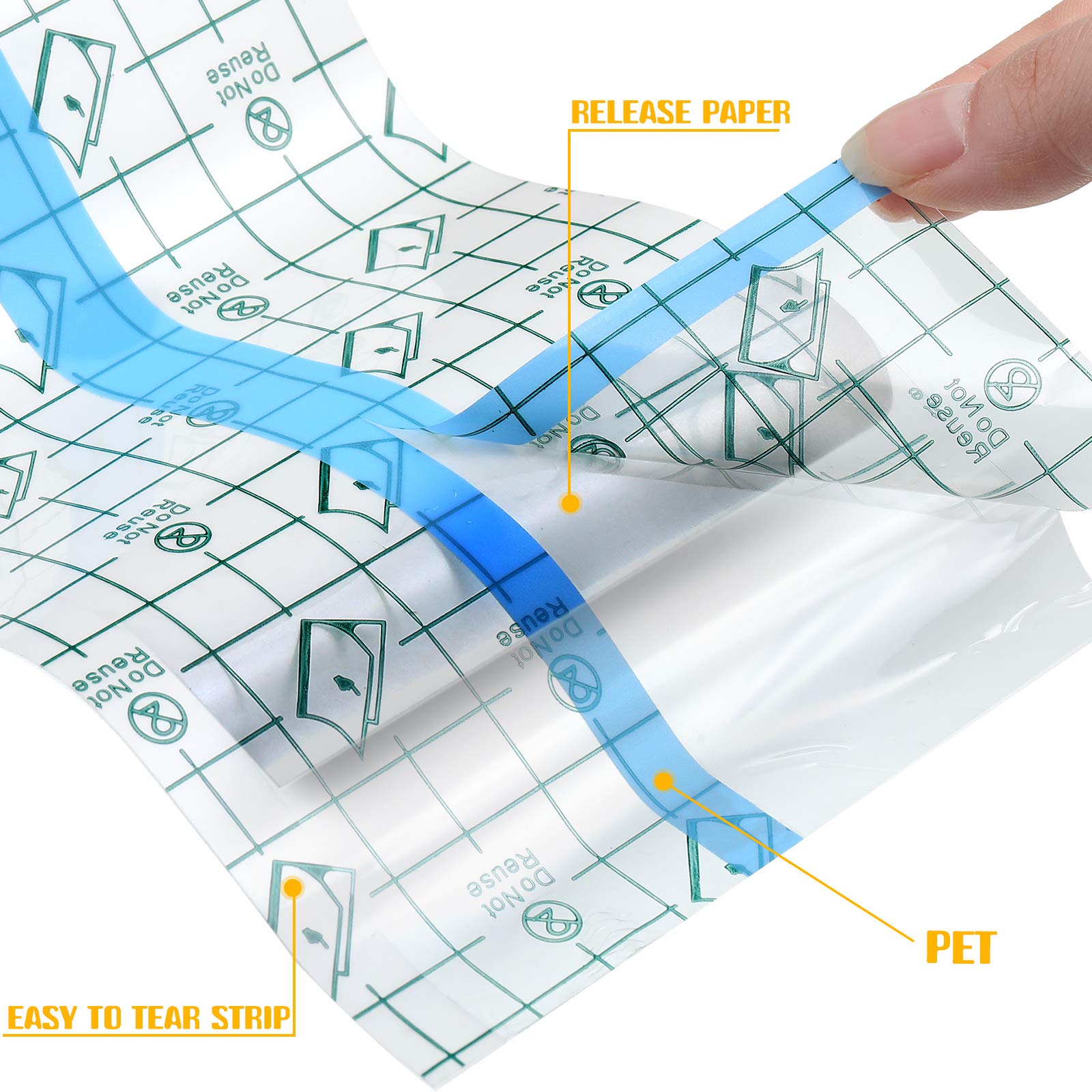 4 Rolls Transparent Stretch Adhesive Bandage Waterproof Protective Bandage Clear Adhesive Bandages Transparent Film Dressing Tap