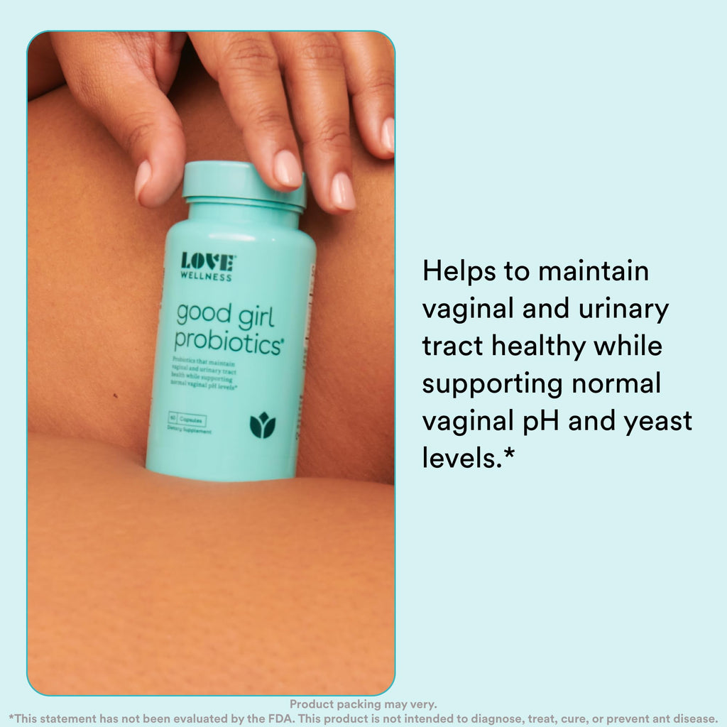 Love Wellness Vaginal Probiotics for Women, Good Girl Probiotics | pH Balance Supplement for Feminine Health with Prebiotics | U