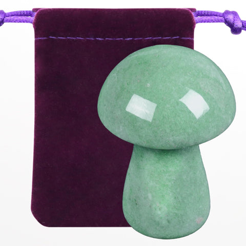ZHIYUXI Green Aventurine Crystal Mushroom Sculpture Green Stones Mini Mushroom Ornaments Gemstones Mushroom Decor for Witch Craf