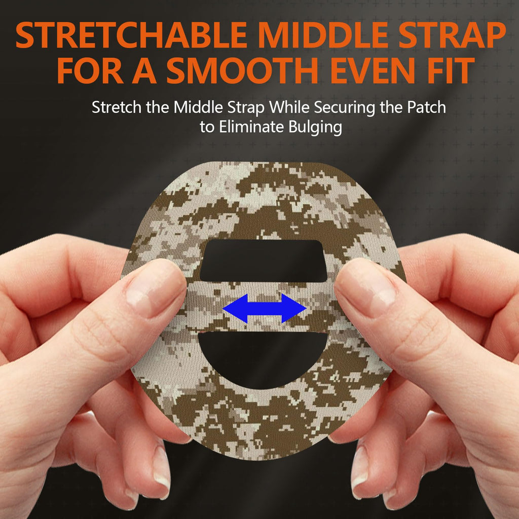 Omnipod 5 Adhesive Patches - Omnipod 5 Overpatches Waterproof with Strap Pre-Cut Sweatproof Omnipod Sensor Tape (Camo, 20pcs)