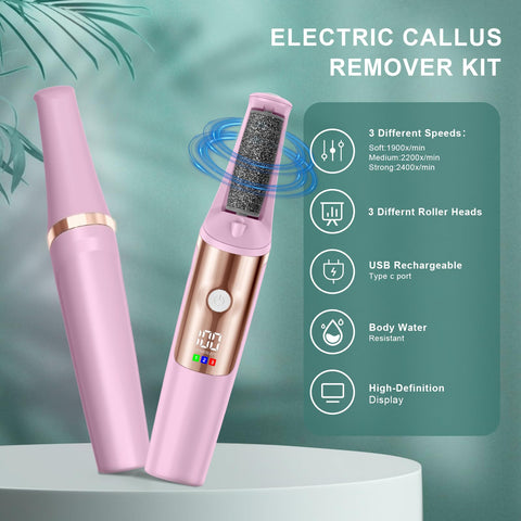 Electric Callus Remover for Feet, Professional Pedicure Tools Foot Care Kit, Foot Scrubber Electric Feet File Smooth Pedi Wand f