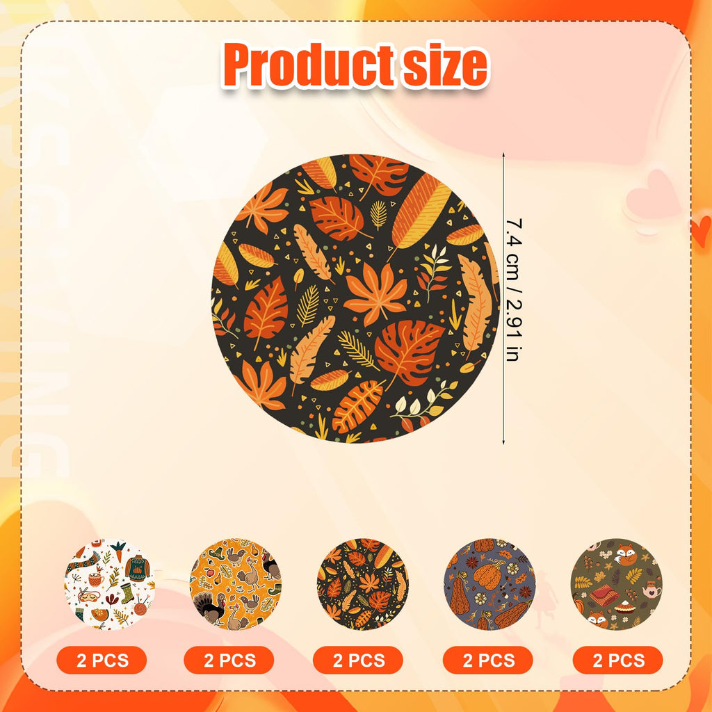 10pcs Sensor Covers for Libre 2/Libre 3, Non-Woven Fabric Sensor Patches Waterproof Breathable Thanksgiving Style Over Patches A