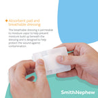 Smith & Nephew 7133 PRIMAPORE Peripheral IV Adhesive Dressing, Adhesive Non-Woven Island Dressing, Pack of 100