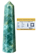 Certified Aquamarine Crystal Tower Obelisk Point For Chakra, Healing And Balancing  Aaa Grade Original Certified Gemstone Agate