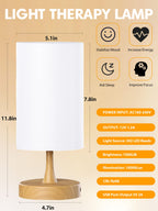 OYADISIIOP Light Therapy Lamp, 10000 Lux Daylight Lamp with 3 Color Temperatures, Adjustable Brightness, Timer & Memory Function