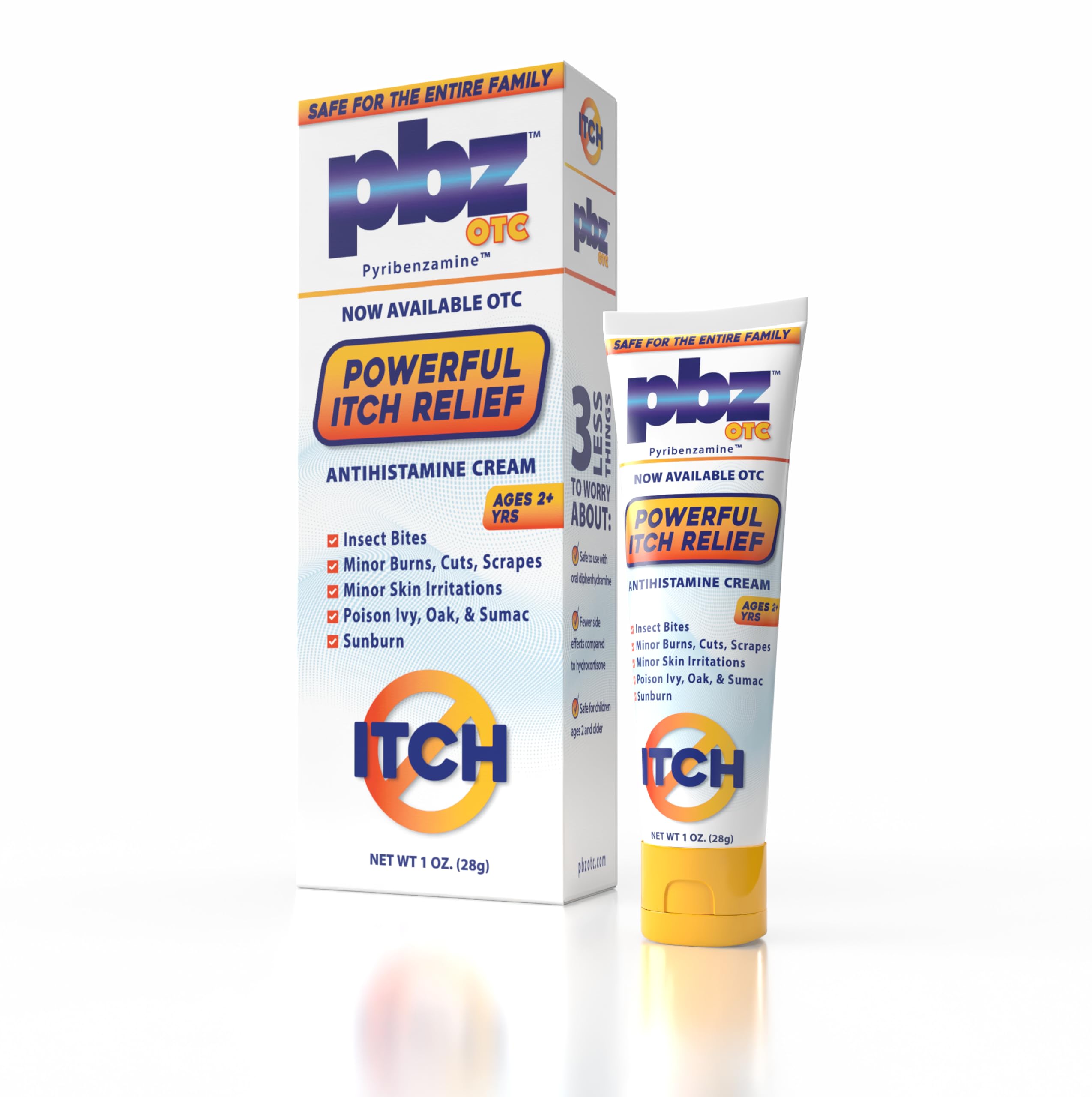 PBZ OTC Antihistamine Cream with 1% Tripelennamine, Kid Safe Itch Relief, 1 oz